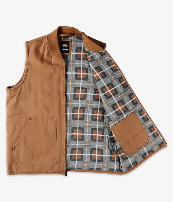 DICKIES x THRASHER Logo Vest Smanicato Brown