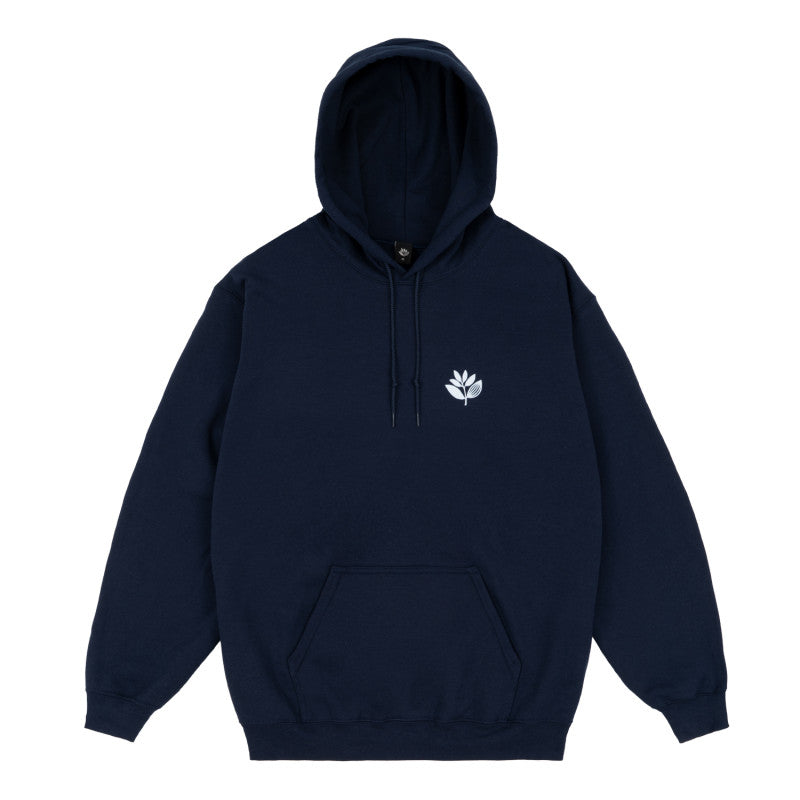 MAGENTA PLANT HOODIE - DARK BLUE