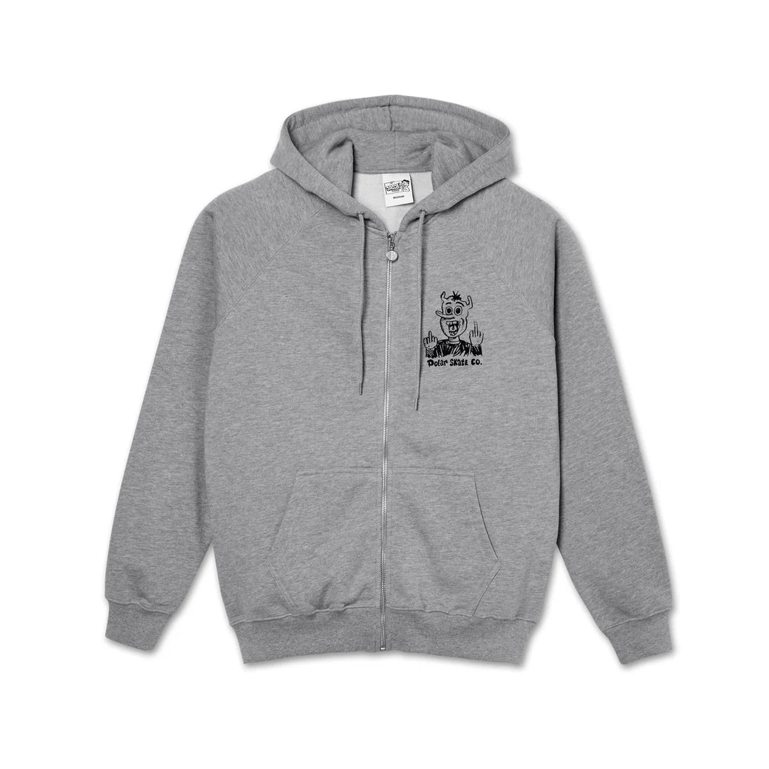 Felpa con cappuccio POLAR SKATE CO. DEVIL MAN ZIP HOODIE GREY