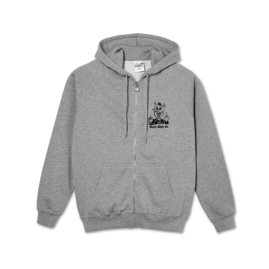 Felpa con cappuccio POLAR SKATE CO. DEVIL MAN ZIP HOODIE GREY
