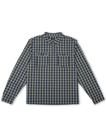 Camicia THEORIES BRAND QUARTER ZIP FIELD SHIRT - BLACK