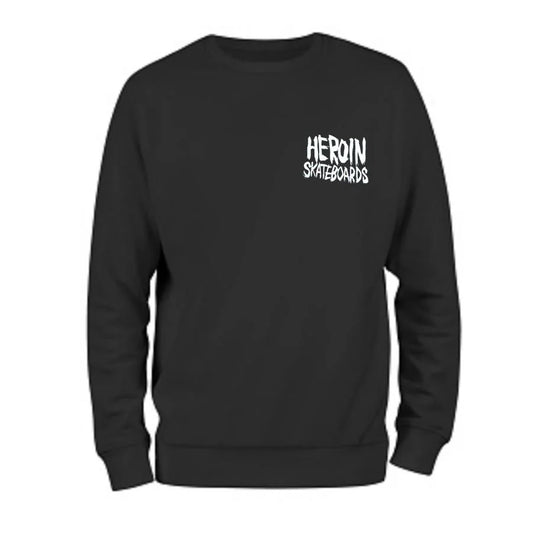 Heroin Skateboards - Curb Killer Crewneck Sweatshirt Black