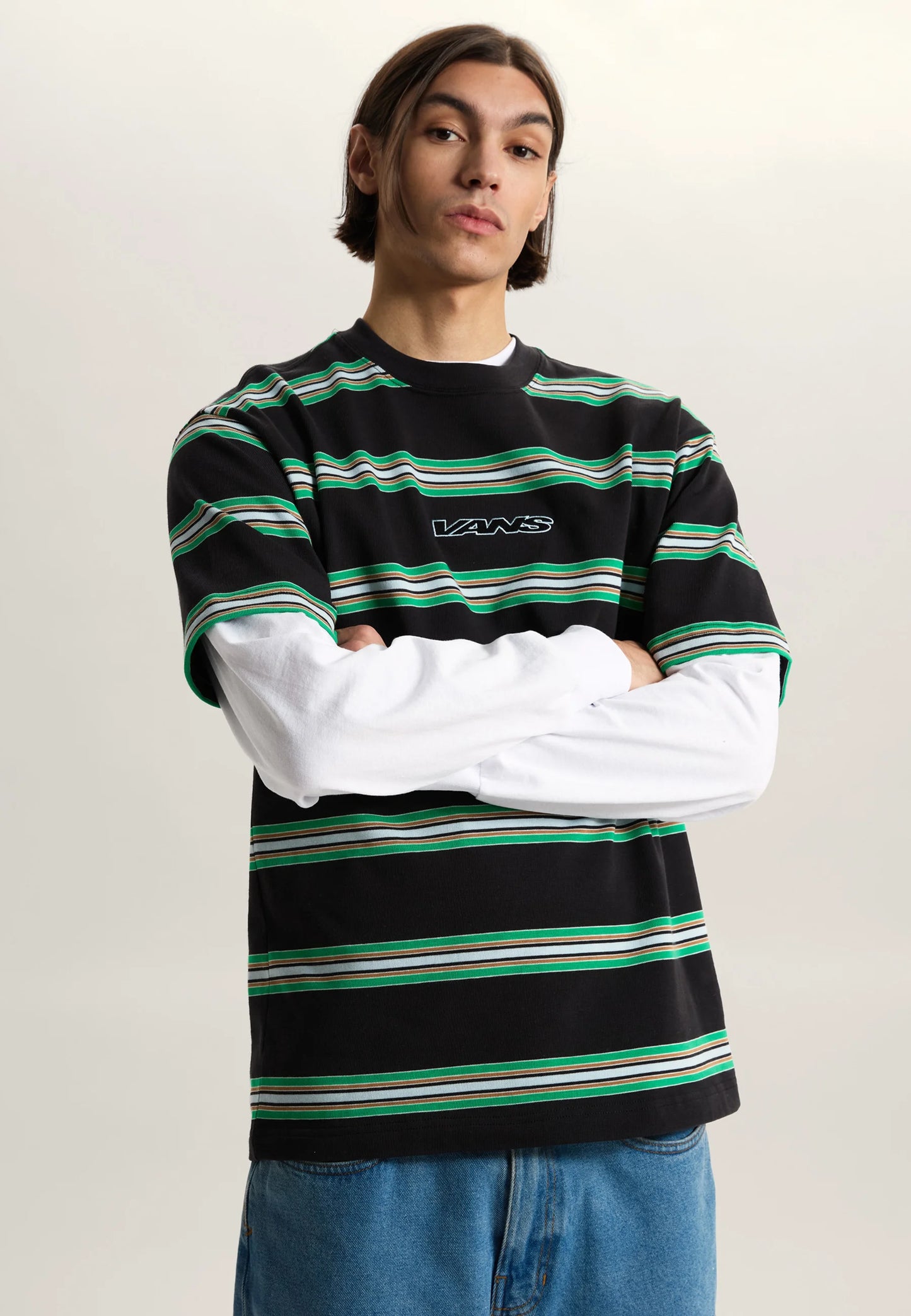 Vans - Mesa Stripe T-shirt con stampa - black