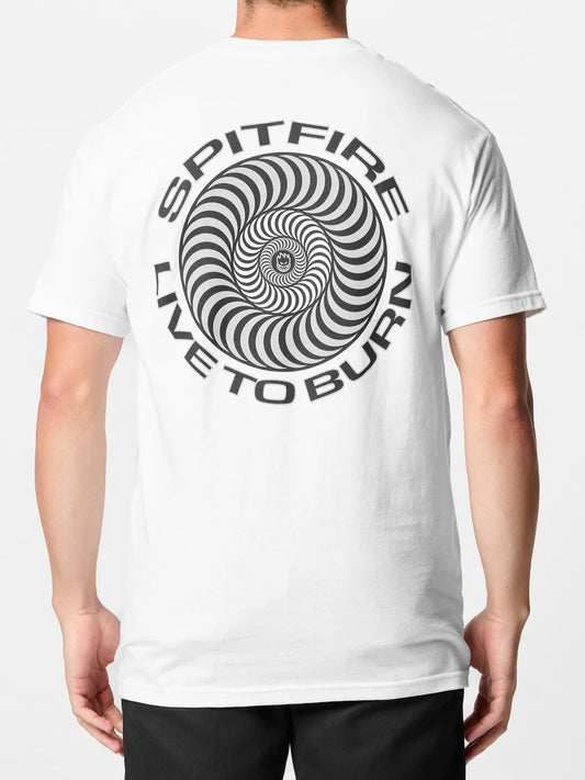 T-shirt Spitfire Live To Burn Classic Swirl Tee – White