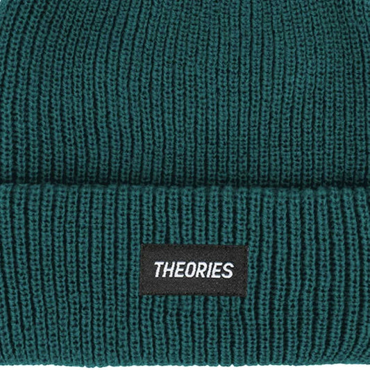 Cappellino Theories Stamp Label Rib Knit Beanie – Teal Green